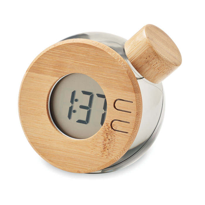 Horloge à eau publicitaire DROPPY gris transparent